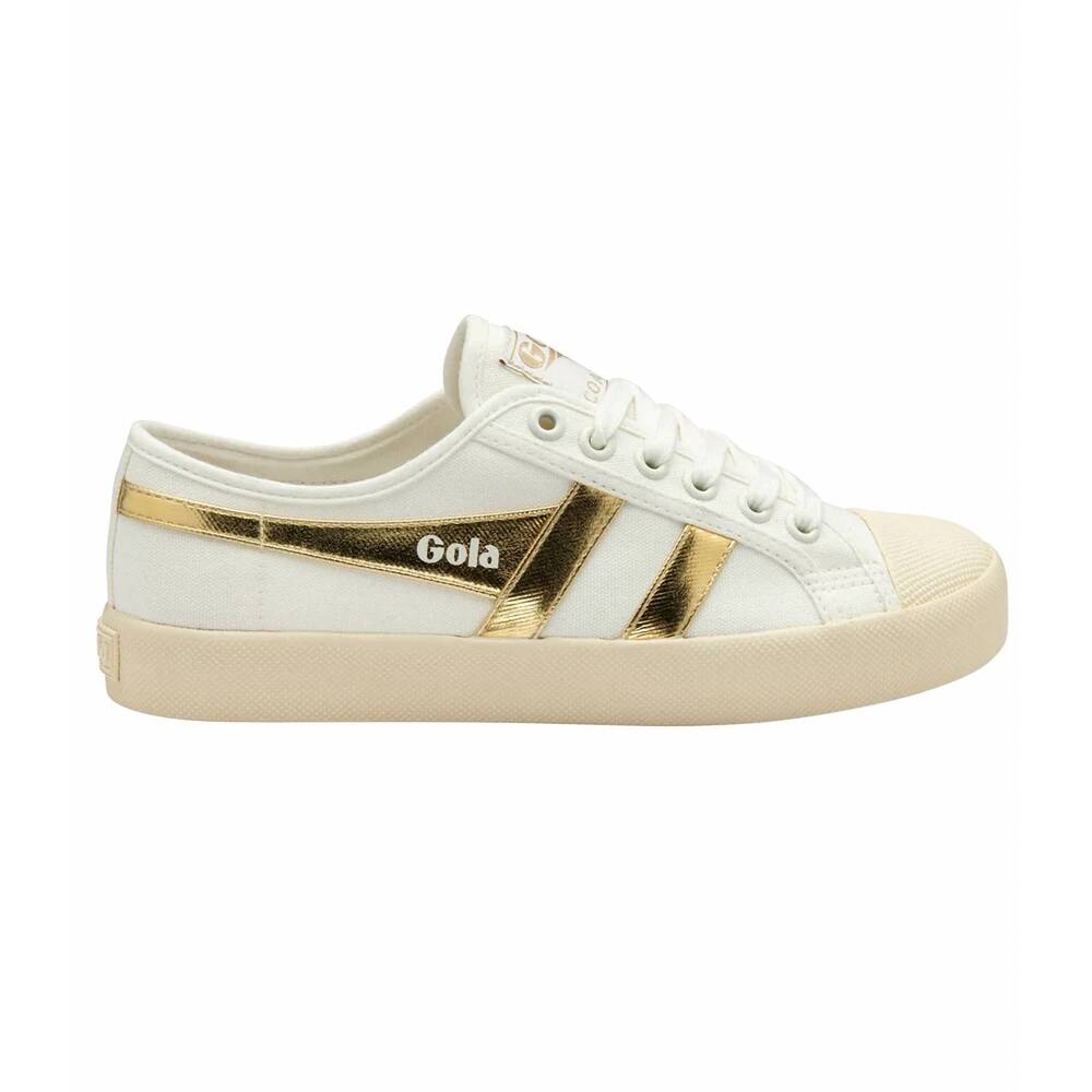 NEW GOLA women's coaster sneakers in off white/gold